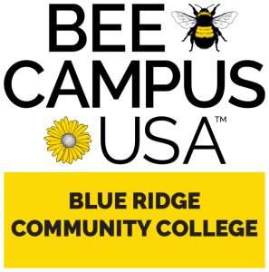 Bee Campus USA Blue Ridge Community Collee bee and flower logo